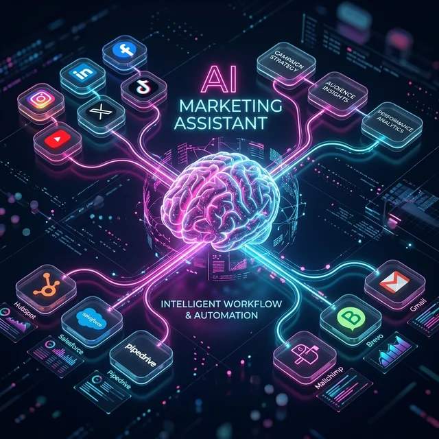 AI Workflow connected to CRM and Social tools